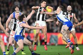 Nick Daicos played yet another starring role to inspire yet another Collingwood escape. (Joel Carrett/AAP PHOTOS)